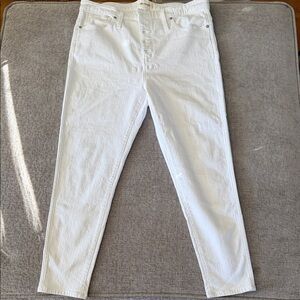 Madewell women’s white high skinny stretch denim Jeans size 16/33